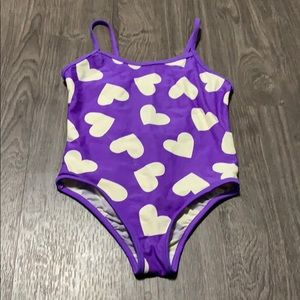 Purple Hearts One Piece Bathing Suit